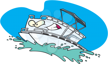 Royalty Free Clipart Image of a Pontoon Boat