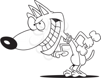 Royalty Free Clipart Image of a Mean Dog