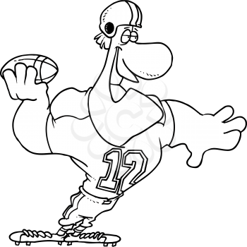 Royalty Free Clipart Image of a Football Player