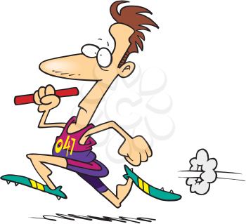 Royalty Free Clipart Image of a Man Running a Relay