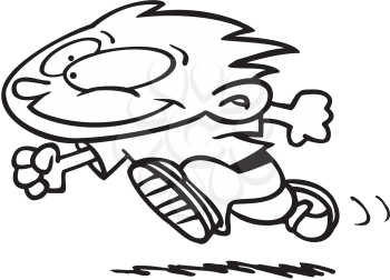 Royalty Free Clipart Image of a Running Boy