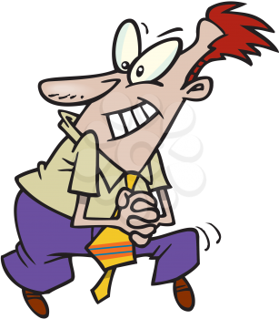 Royalty Free Clipart Image of a Man Skulking