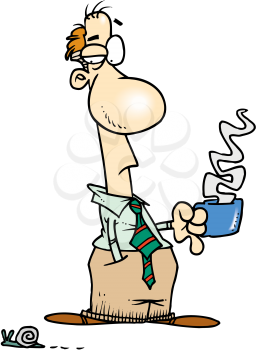 Royalty Free Clipart Image of a Man With a Coffee