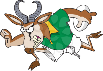 Royalty Free Clipart Image of a Charging Antelope