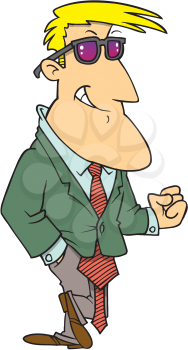 Royalty Free Clipart Image of a Man in a Suit