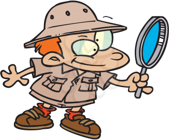 Royalty Free Clipart Image of a Young Archaeologist