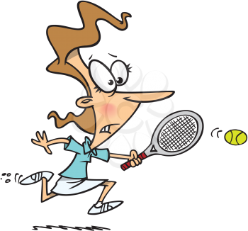 Royalty Free Clipart Image of a Woman Playing Tennis