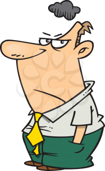 Royalty Free Clipart Image of a Grumpy Man