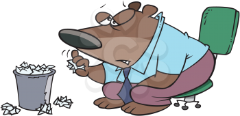 Royalty Free Clipart Image of a Lazy Bear