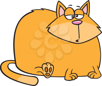 Royalty Free Clipart Image of a Chubby Cat