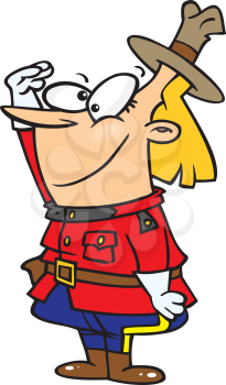 Royalty Free Clipart Image of a Female Mountie