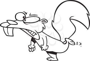 Royalty Free Clipart Image of a Mad Squirrel