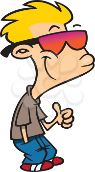 Royalty Free Clipart Image of a Cool Kid
