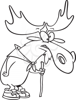 Royalty Free Clipart Image of a Hiking Moose