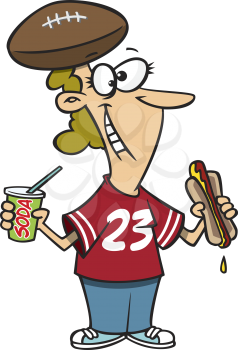 Royalty Free Clipart Image of a Football Fan