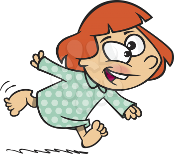 Royalty Free Clipart Image of a Girl Running