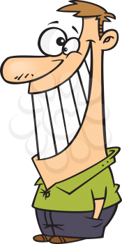 Royalty Free Clipart Image of a Man With a Big Smile