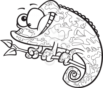 Royalty Free Clipart Image of a Chameleon 