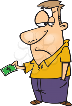 Royalty Free Clipart Image of a Man Holding Money