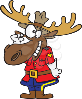 Royalty Free Clipart Image of an RCMP Moose