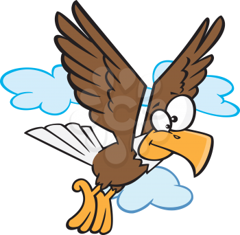 Royalty Free Clipart Image of an Eaglet Flying