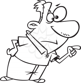 Royalty Free Clipart Image of a Man Pointing at Someone