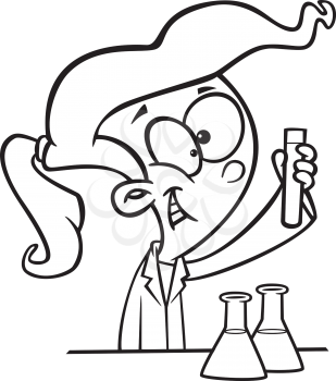 Royalty Free Clipart Image of a Girl With Science Equipment