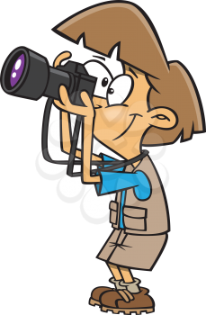 Royalty Free Clipart Image of a Woman With a Camera