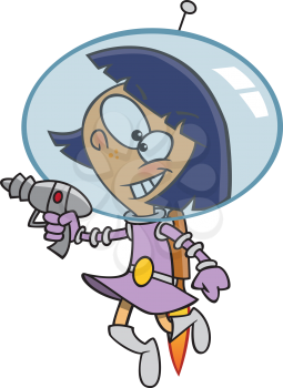 Royalty Free Clipart Image of a Space Girl