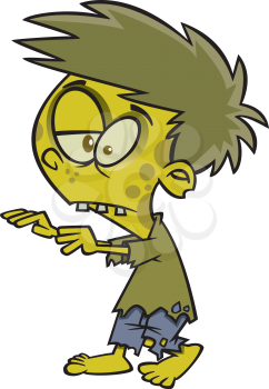 Royalty Free Clipart Image of a Zombie Boy