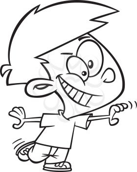 Royalty Free Clipart Image of a Running Boy