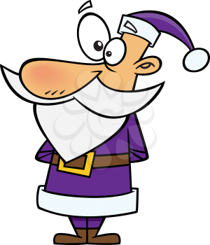 Royalty Free Clipart Image of a Purple Santa