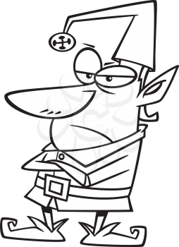 Royalty Free Clipart Image of a Grumpy Elf