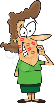 Royalty Free Clipart Image of a Woman Who Had Been Kissed