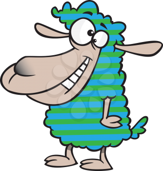 Royalty Free Clipart Image of a Striped Sheep