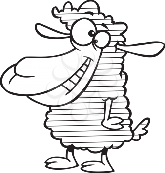 Royalty Free Clipart Image of a Striped Sheep
