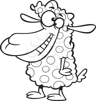 Royalty Free Clipart Image of a Spotted Sheep