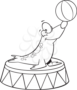 Royalty Free Clipart Image of a Seal Performing