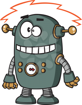 Royalty Free Clipart Image of a Short Robot
