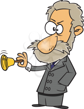 Royalty Free Clipart Image of a Man With a Bell