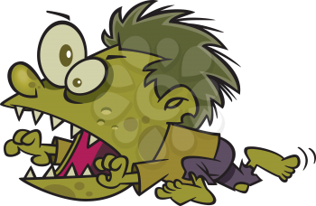 Royalty Free Clipart Image of a Hyper Zombie
