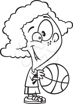 Royalty Free Clipart Image of a Little Basketball Player