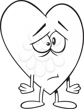 Royalty Free Clipart Image of a Sad Heart