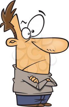 Royalty Free Clipart Image of a Man With His Arms Crossed