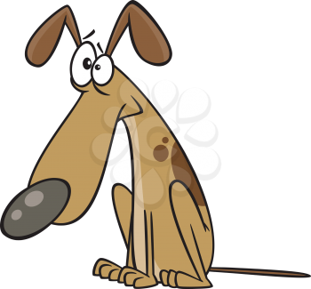 Royalty Free Clipart Image of a Dog Looking Guilty