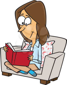 Royalty Free Clipart Image of a Woman Reading