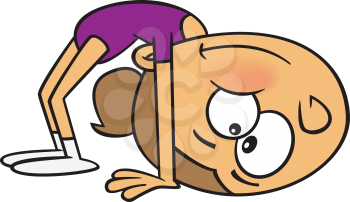 Royalty Free Clipart Image of a Flexible Gymnast