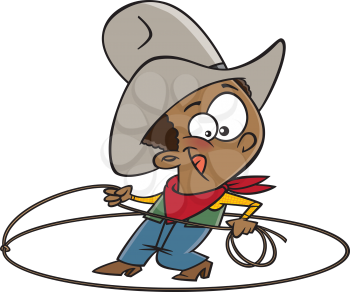 Royalty Free Clipart Image of a Child Cowboy
