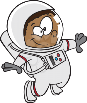 Royalty Free Clipart Image of a Child Astronaut