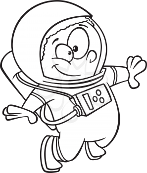 Royalty Free Clipart Image of a Child Astronaut